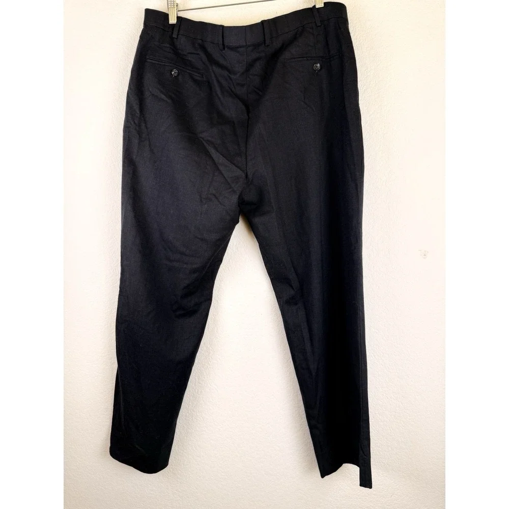 Hart Schaffner Marx Mens Black Straight‎ Leg Wool Blend Trouser Dress Pants 40R